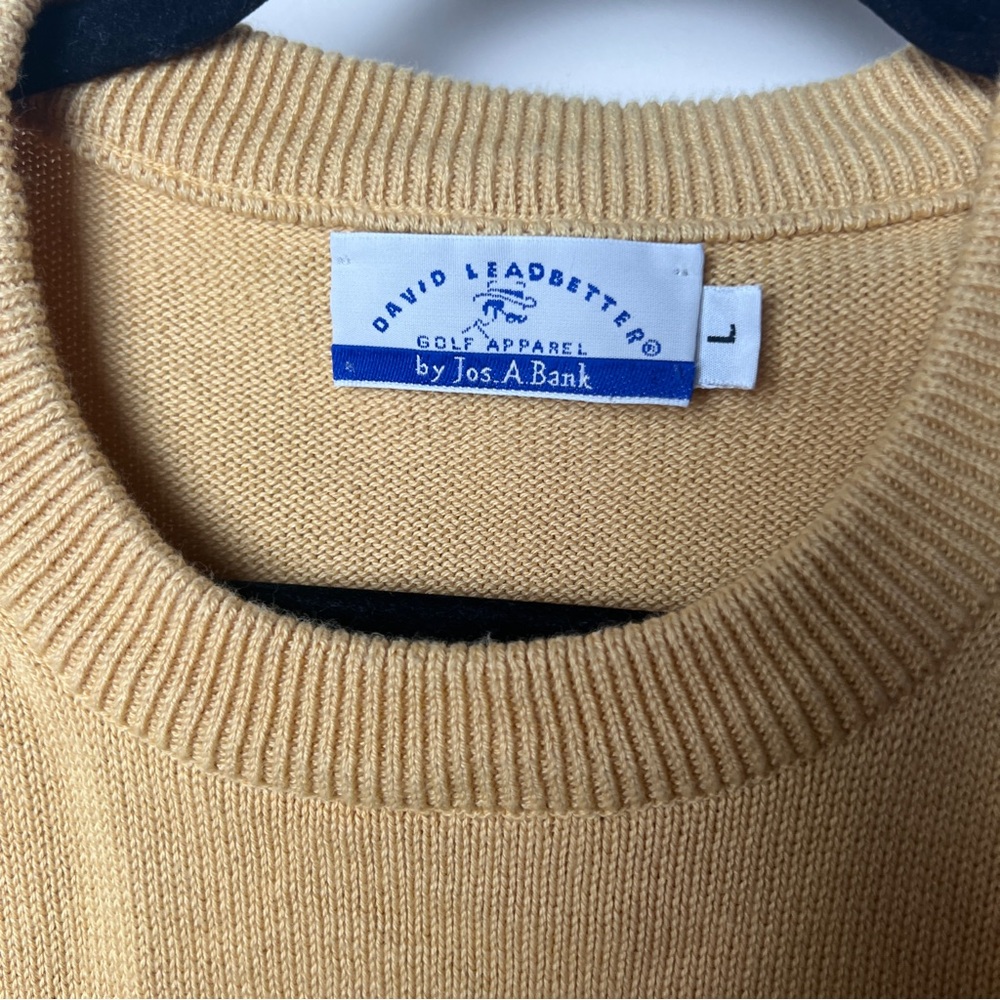 Jos. A. Bank Men's Yellow/Gold Sweater David Leadbetter golf apparel size large - Picture 2 of 6